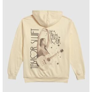 Taylor Swift The Eras Tour Fearless Heart Photo Graphic Hoodie Cream Women's M